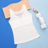 Chaleco largo para niñas, jacquard, tirantes anchos para los hombros, almohadilla fija para el pecho, ropa interior para niñas de gato, sujetador de desarrollo transpirable de algodón