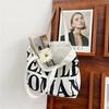 Bolso para Mujer 2026 Verano Nuevo de Moda Estilo Coreano Simple Lona Bolso de Hombro Gran Capacidad Bolsa Tote Grande con Letras