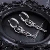 Aretes de Acero de Titanio para Hombres, Pinzas para Orejas con Borla y Cono Estilo Punk para Mujeres, Aros para Orejas Unisex sin Perforación, Accesorios para Orejas de Acero Inoxidable de Moda