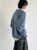 Cardigan Suéter de Tricô com Gola Lapela Neutra Silhouette Japonesa para Homens e Mulheres Mesmo Estilo Solto Cardigan Silhouette Cityboy Peça de Roupa Externa Outono
