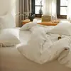 2026 Nuevo Modelo Jacquard 100% Algodón Hotel Blanco Puro Sin Teñir Juego de Cuatro Piezas Sábana para Cama de Estudiante Juego de Tres Piezas a Cuadros - Estilo Dos