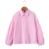 Atacado Verão 2026 Novo Conjunto Feminino Rosa Listrado de Camisa e Calça Estilo Europeu e Americano 26802
