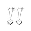 Pendientes de Corazón con Borlas Dulces de Diseño de Nicho Estilo Coreano para Mujer, Moda Retro, Temperamento Elegante, Pendientes de Tuerca con Estilo de Colgante Trasero