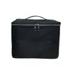 Bolsa de maquillaje plegable de gran capacidad con doble cremallera, bolsa de almacenamiento portátil para mujer, neceser de viaje con divisor transparente extraíble