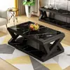 Mesa de Centro Simples e Moderna para Apartamentos Pequenos, Sala de Estar, Uso Doméstico, Casa de Aluguel, Mesa de Vidro Temperado, Mesa de Centro para Escritório