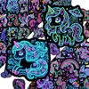 50 piezas de pegatinas de unicornio neón de compra directa transfronteriza, materiales decorativos creativos de caballo arcoíris lindos, pegatinas de graffiti impermeables