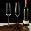 Taça de Champanhe com Haste Vermelha Europeia Doméstica de Alta Qualidade Criativa de Cristal Taça de Vinho Tinto Calice Par de Taças de Espumante