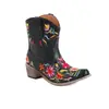 Exportação de Sapatos Estilo Étnico Bordado Salto Médio Curtas Moda Botas Femininas Outono e Inverno Tamanho Grande Botas Curtas 35-48 Fábrica