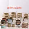 Vaso de Flores Decorativo Tecido de Capim Marinho Estilo Pastoral, Cesta para Plantas, Cesta de Armazenamento Tecida de Palha, Bolsa de Mão Tecida de Rattan, Bolsa para Armazenamento de Maquiagem
