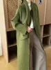 Abrigo largo de doble cara con mezcla de lana de alpaca, nuevo estilo otoño/invierno, abrigo de lana engrosado y cálido para mujer