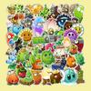 50 Plantas vs. Pegatinas creativas de dibujos animados de juego de zombis, papelería impermeable, pegatinas para monopatín o taza de agua