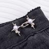 Hebilla de cintura con estrella y cruz de perla, sin costuras, desmontable, para pantalones de mezclilla, cambio de cintura, gran cambio, artefacto de cintura pequeña