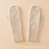 Guantes de Cachemira Pura 100% Calientes de Una Pieza Moldeados Jacquard para Otoño e Invierno, Guantes de Cachemira Tejidos Unisex
