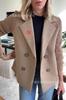 Abrigo elegante de lana con costuras para mujer, moda de comercio exterior europeo y americano transfronterizo de Amazon Primavera 2025