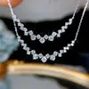Collar con cadena de diamantes de 1 quilate, elegante, ligero y femenino, de oro de 18 quilates.