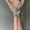 Collar Gargantilla de Múltiples Capas con Borla de Mariposa, Cadena para la Cintura, Cadena para la Clavícula, Dulce, Fresco, Exquisito y Versátil, Nicho, Estilo Único Dos Formas de Llevar