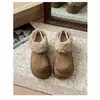 Zapatos Birkenstock de Suela Gruesa para Aumentar Altura Totalmente Cubiertos de Piel Sintética para Mujer 2026 Nuevos de Invierno con Forro de Terciopelo Zapatos de Nieve de Algodón Pantuflas de Algodón con Cubierta Doble para la Cabeza