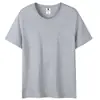 21 piezas de camisetas de manga corta de algodón peinado de 200 gramos, unisex, color liso, peso pesado, cuello redondo, camisetas básicas