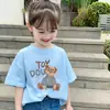 Camiseta de Manga Curta para Meninas 100% Algodão Meia Manga Top para Bebê Roupas Finas para Crianças Moda 2026 Nova Roupa de Verão