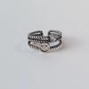 Anillo de Apertura Lucky Smile para Mujer Mismo Estilo que las Celebridades de Internet Anillo de Cara Sonriente Liso Plateado Retro Anillo ins de Dongmen Venta al por Mayor