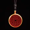 Colgante Flor Fantasma de Montaña con Borde Dorado de Cinabrio Crudo Cristal de Alto Contenido Púrpura Dorado Rojo Imperial Colgante de Collar Venta al por Mayor