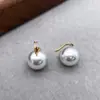 Brincos de Gancho Pérola de Alto Brilho Marca S de Nicho, Brincos Grandes Pendentes de Sapato de Salto Alto, Pérolas Imitação Cor Akoya Genuína de 14mm
