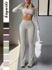 Di Yun Conjunto de Camiseta de Manga Longa e Calça Justa Estilo Yoga Europeu e Americano Y2K Roupas Femininas Outono e Inverno 2026 Site Independente da Amazon