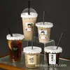 Copo de água descartável de plástico, copo de milk tea, copo de café, copo de limão, copo PET para bebidas frias, copo para embalagem comercial, impressão de logotipo