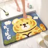 Alfombra de Piso de Baño de Felpa de Dibujos Animados para Uso Doméstico, Felpudo Engrosado Antideslizante para la Entrada de la Ducha, Felpudo Absorbente de Agua y Resistente a la Suciedad de Cachemira Artificial
