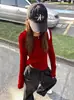 Suéter de Punto de Lana con Capucha Estilo Coreano para Mujer Chaqueta Exterior de Punto Versátil Aspecto Adelgazante Otoño e Invierno Nuevo Top de Punto para Poner Debajo