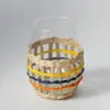 Copo de Leite Pronto do Fabricante Copo de Vidro Artesanal com Tampa Protetora de Canudo para Pousadas e Hotéis, Tampa Antiderrapante para Copo com Canudo