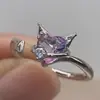 Anel Doce e Fofo Sanrio Estilo Universitário Combina com Tudo Simples Estilo Nicho Anel de Abertura para Dedo Indicador de Menina
