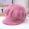 Gorro de Lana de Invierno para Madres de Mediana Edad y Mayores, Mujeres y Señoras Mayores, Forrado de Felpa Heattech, de Punto con Visera Grande para Protección Auditiva al Aire Libre contra el Frío