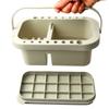 Juego de tres cubos multifuncionales para lavar bolígrafos con paleta, soporte para pinceles y caja para mezclar colores.