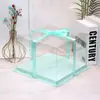 Caixa para Bolo de Aniversário Caixa de Embalagem Transparente com Design Elevado, Disponível nos Tamanhos 6, 8, 10 e 12 Polegadas, Caixa Quadrada para Bolo Barbie de Camada Dupla