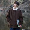 Jack Chuanyang Masculino Estilo Japonês Roupa de Trabalho Gola Lapela Color Block Solta Jaqueta Unissex Primavera e Outono Casaco Retrô Estilo Fresco Japonês