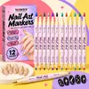 Pluma de Pintura para Uñas Metálica de 12 Colores Marcador de Doble Punta Punta de Pincel Suave Punta Redonda Diseño Puntas de Uñas Pluma para Uñas Pintadas a Mano