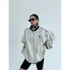 Jaqueta Listrada Pesada Estilo Americano para Homens e Mulheres, Moda Outono High-Street Marca Bordada Jaqueta de Beisebol, Casal Estilo College Retrô