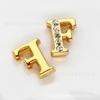 8MM Dourado Meio Diamante Letra DIY Acessórios de Joia Peças Vestíveis Acessórios Liga de Zinco Contas de Letras Inglesas