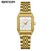 Sanda pulseira de aço alta qualidade medieval pequeno quadrado quartzo feminino relógio moda temperamento pulseira Joker luxo leve relógio de pulso atacado