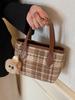 Bolso de Mano Sencillo de Alta Gama Tipo Cubo para Mujer Otoño e Invierno 2026 Nuevo de Moda Elegante Versátil Bolso Cruzado de Cuadros para Mujer