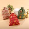 Amazon transfronterizo bronceado Navidad algodón y lino bolsillo de manojo regalo de Navidad bolsa de regalo decoraciones bolsa de Navidad