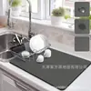 Tapete Escorredor de Cozinha de Cor Sólida Transfronteiriço Tapete Absorvente de Lama Diatomácea para Bancada Descanso para Secar Louça de Mesa para Desktop Tapete de Bar Sem Lavagem