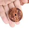Madera de Azufaifo Golpeada por el Rayo Flor Espíritu de la Montaña Paz Colgante Llavero Accesorio Portátil Año del Zodiaco Placa de Paz Talla en Madera