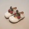 Zapatos de princesa para niños, nueva colección primavera/otoño 2026, lindos zapatos de piel para niñas, planos de punta baja, zapatos transpirables para bebé con suelas suaves