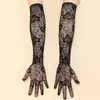 Luvas de Malha Europeias e Americanas da Moda Transfronteiriças, Luvas de Malha Escura Góticas, Luvas para Cosplay de Halloween