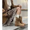 Botines de moda estilo británico simples de 4 cm, nuevo modelo otoño e invierno 2026, punta redonda, tacón grueso, sin cordones, botines cortos adelgazantes