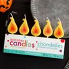 Decoração de Bolo Feliz Dia das Bruxas Vela Chama Ornamento Olhos Contas Doces Forma de Ceifador Fantasma Inserção para Biscoito
