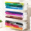 Caixa de Armazenamento para Canetas Marcadoras, Inserção Inclinada, Grande Capacidade, Porta-Canetas de Mesa para Crianças, Organizador para Canetas de Aquarela e Lápis de Cor