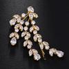 Horquilla de cristal de lujo ligero europeo y americano con circonita, accesorios de boda, pinza de palabra simple de moda, horquilla de tocado de novia